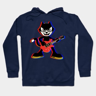 Felix the Cat in Retro Glitch Style - Nostalgic Cartoon Art Hoodie